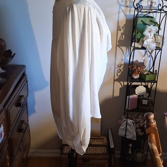 Free People White Drape Neck Women's Blouse Size Medium - Picture 5 of 8